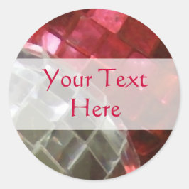 Rote Baubles Spiegelkugel "Dein Text" Aufkleber