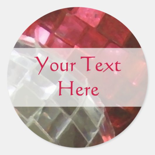Rote Baubles Spiegelkugel "Dein Text" Aufkleber (Vorderseite)