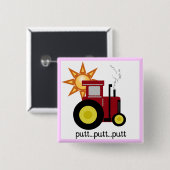 Rote Bauernhof-Traktor-T - Shirts und Geschenke Button (Vorne & Hinten)