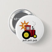 Rote Bauernhof-Traktor-T - Shirts und Geschenke Button (Vorne & Hinten)