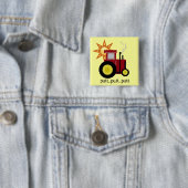 Rote Bauernhof-Traktor-T - Shirts und Geschenke Button (Beispiel)