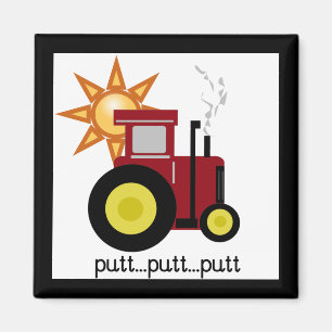 Rote Bauernhof-Traktor-T - Shirts und Geschenke Magnet