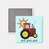 Rote Bauernhof-Traktor-T - Shirts und Geschenke Magnet (Vorderseite/Rückseite)