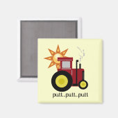 Rote Bauernhof-Traktor-T - Shirts und Geschenke Magnet (Vorderseite/Rückseite)