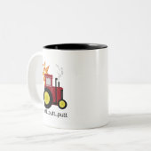 Rote Bauernhof-Traktor-T - Shirts und Geschenke Zweifarbige Tasse (Vorderseite Links)
