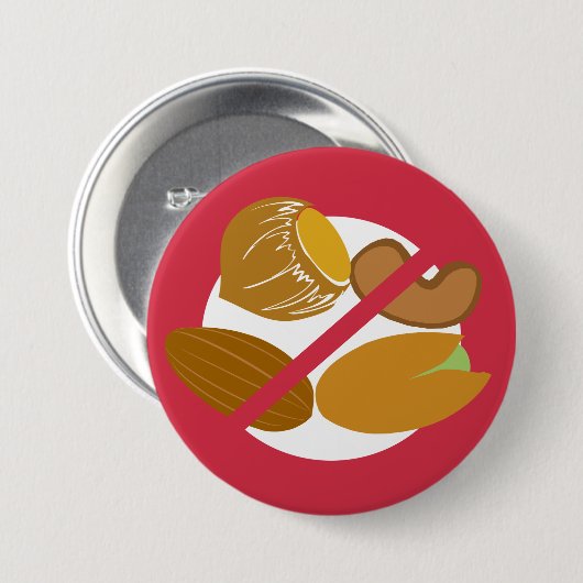 Rote Baum-Nuss-freie Nuss-Allergie-Kinder Button (Vorne & Hinten)