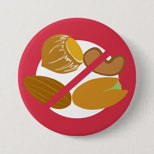 Rote Baum-Nuss-freie Nuss-Allergie-Kinder Button (Vorderseite)