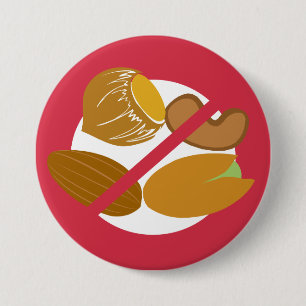 Rote Baum-Nuss-freie Nuss-Allergie-Kinder Button