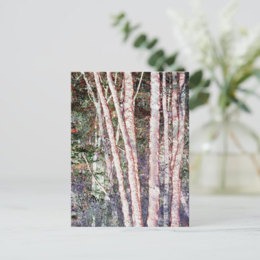 Rote Bäume Postkarte (Stehend Vorderseite)