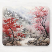 Rote Bäume über dem Fluss Mousepad (Vorne)