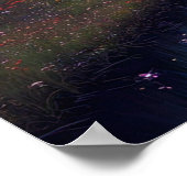 Rote Bäume und Blume am Fluss Poster (Ecke)