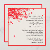 Rote Bäume und Vögel Einladung (Vorne/Hinten)