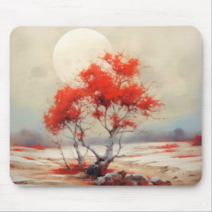 Rote Baumlandschaft Mousepad