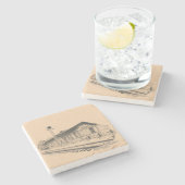 ROTE BAY DEPOPOST MARBLE STONE UNTERSETZER (Seitenansicht)