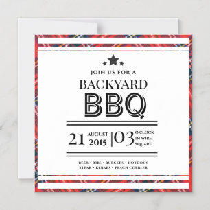 Rote BBQ-Party Magnet-Einladungskarte Magneteinladung