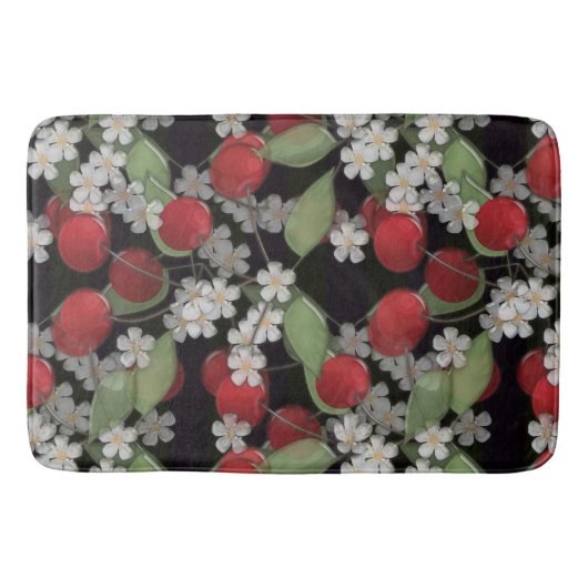 Rote Beeren Badematte (Vorderseite)