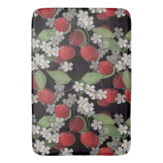 Rote Beeren Badematte (Vorderseite Vertikal)