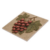 Rote Beeren Botanik Herbst Fliese (Seite)
