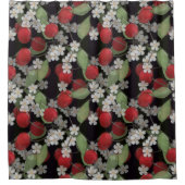 Rote Beeren Duschvorhang (Vorderseite)