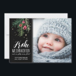 Rote Beeren | Frohe Weihnachten<br><div class="desc">Weihnachtskarte modernes Design mit Zeichnung</div>