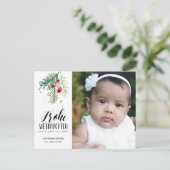 Rote Beeren | Frohe Weihnachten | Postkarte (Stehend Vorderseite)