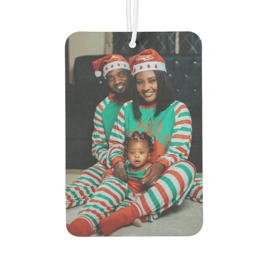 Rote Beeren Grünes Heiliges Foto Weihnachtsblauer Autolufterfrischer (Rückseite)