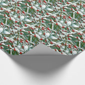 Rote Beeren im Schnee Geschenkpapier (Ecke)