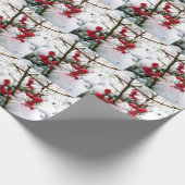ROTE BEEREN im SCHNEE-Packpapier Geschenkpapier (Ecke)