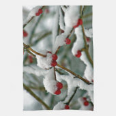 Rote Beeren im Winterschnee Küchentuch (Vertikal)