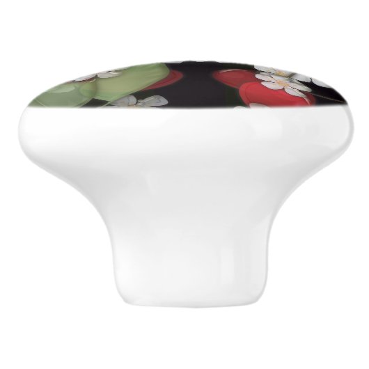 Rote Beeren Keramikknauf (Seitenansicht)