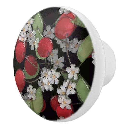 Rote Beeren Keramikknauf (Rechts)