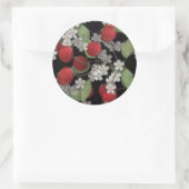 Rote Beeren, Kirschen Runder Aufkleber (Tasche)