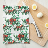 Rote Beeren, Longonbeeren Geschirrtuch (Viertel Falte)