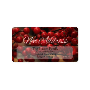 Rote Beeren Neue Adresse Weihnachtslabel Adressaufkleber
