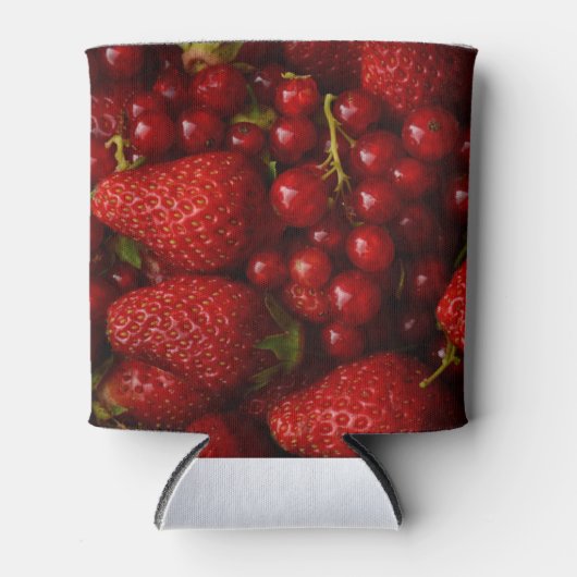 Rote Beeren und Erdbeeren Dosenkühler (Vorderseite)