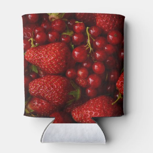 Rote Beeren und Erdbeeren Dosenkühler (Rückseite)
