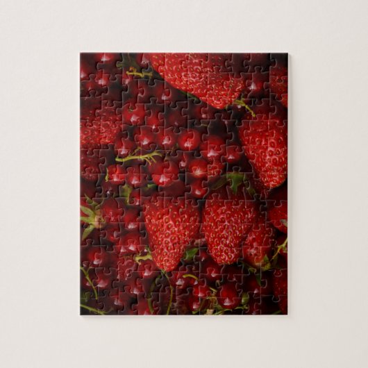 Rote Beeren und Erdbeeren Puzzle (Vertikal)