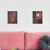Rote Beeren und farbige Herbstblätter Bilderwand Sets (Wohnzimmer)