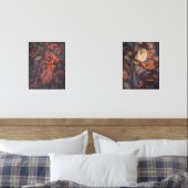 Rote Beeren und farbige Herbstblätter Bilderwand Sets (Schlafzimmer)