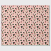 Rote Beeren und Stechpalme auf Rosa Geschenkpapier (Flach)