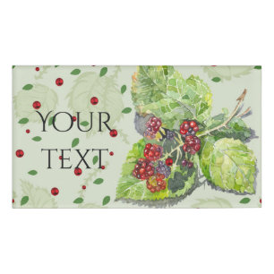 Rote Beeren von BlackBerry Namenschild