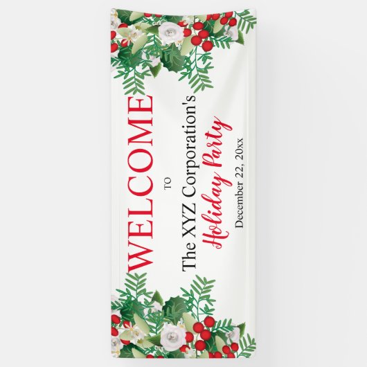 Rote Beeren-weißes Banner (Vertikal)