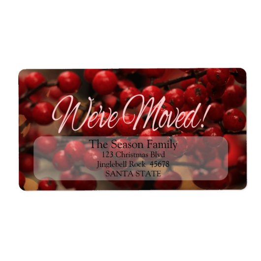 Rote Beeren wir haben Weihnachtslabel verschoben (Vorne)