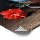 Rote Begonia-Blume Art Print Poster (Ecke)