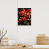 Rote Begonia-Blume Art Print Poster (Küche)