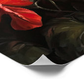 Rote Begonia-Blume Art Print Poster (Ecke)