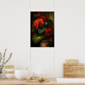 Rote Begonias Blume Art Print Poster (Küche)