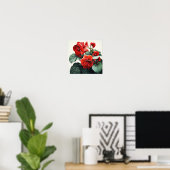 Rote Begonias Blume Art Print Poster (Heimbüro)