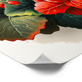 Rote Begonias Blume Art Print Poster (Ecke)