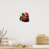 Rote Begonias Blume Art Print Poster (Küche)